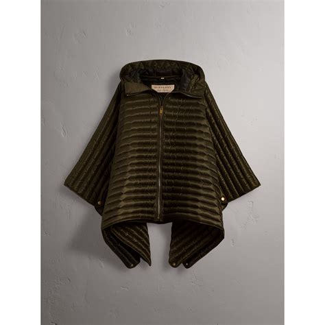 burberry down-fill cape with hood